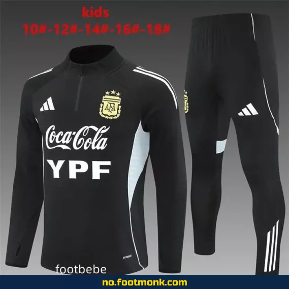 Argentinsk fotballdrakt for barn 2025-2026 – svart | Offisiell drakt | Fotballtrøye for barn | Kjøp nå