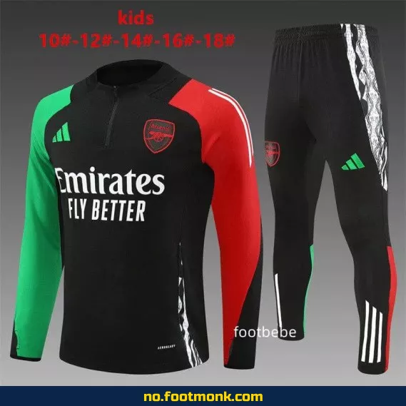 Arsenal Fotballdrakt for Barn 2024-2025 – Svart | Offisiell Klubbdrakt | Fotballtrøye med Navn | Kjøp Nå