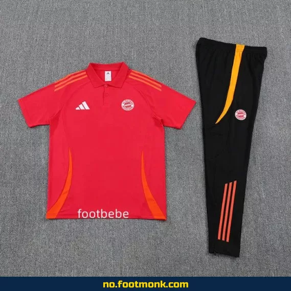 FC Bayern München 2025-2026 rød Polo fotballdrakt – Offisiell drakt til salgs | Fotballtrøye for voksne og barn