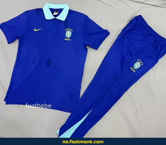 Brasil 2025-2026 hjemmedrakt – Blå fotballdrakt med polo-krage | Offisiell replica | Fotballdrakter for voksne og barn