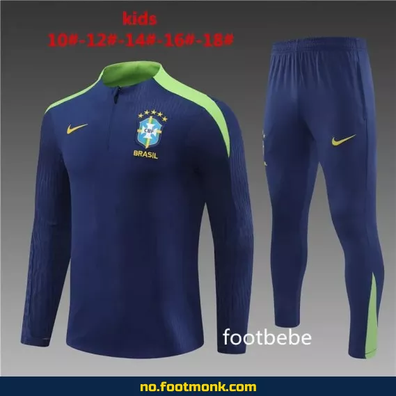 Brasil fotballdrakt for barn 2024-2025 – royalblå – offisiell drakt