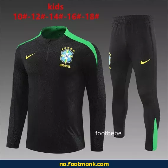 Brasil fotballdrakt for barn 2024-2025 svart – offisiell drakt