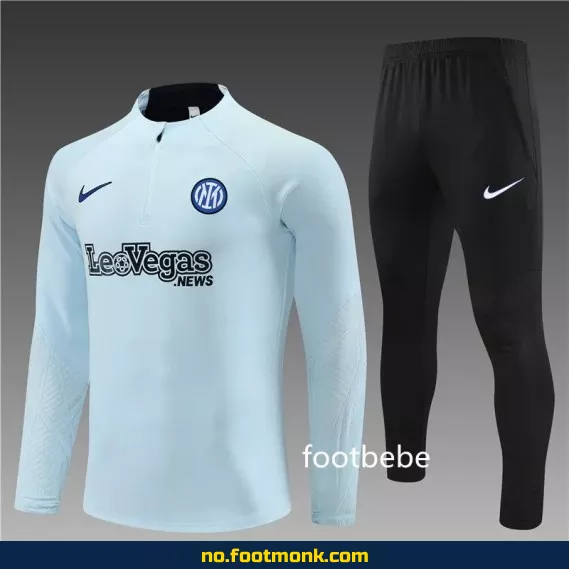 Inter Milan 2023/2024 halvgenser fotballdrakt lyseblå – Offisiell drakt, fotballtrøye for voksne og barn