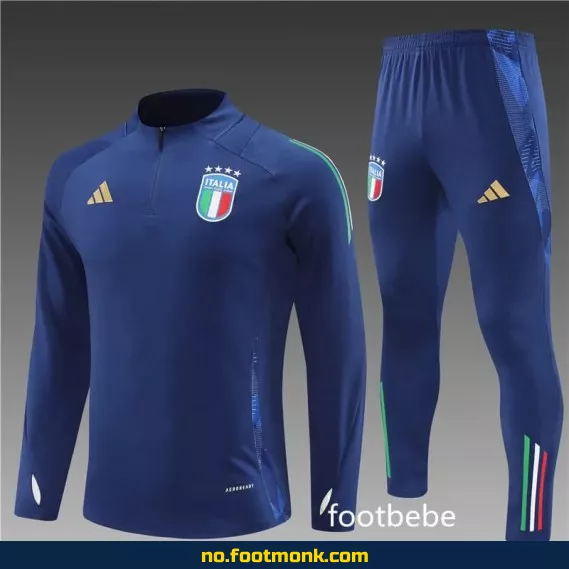 Fotballgenser Italia 2024-2025 halvgul blå – Offisiell drakt med navn, fotballdrakt for voksne og barn