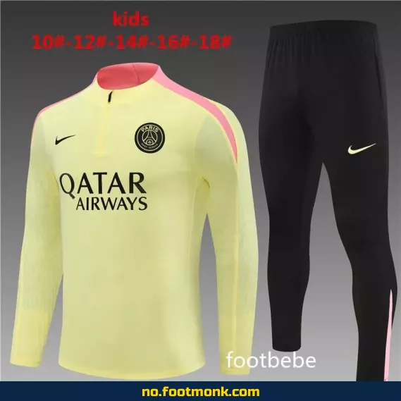 PSG fotballdrakt for barn 2024-2025 – lysgul | Offisiell drakt | Fotballtrøye med navn | Kjøp billige fotballdrakter online