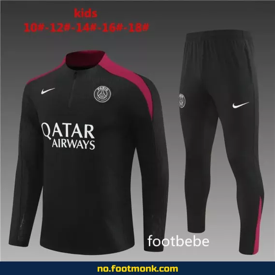 PSG Fotballdrakt for Barn 2024-2025 – Offisiell Svart Fotballtrøye