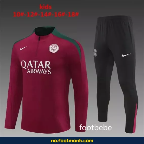 PSG fotballdrakt for barn 2024-2025 rød – Offisiell drakt, fotballtrøye med navn, fotballklær for barn
