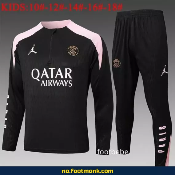 PSG Jordan Fotballdrakt for Barn 2024-2025 – Svart/Rosa – Offisiell Klubbdrakt | Fotballtrøye med Navn | Authentisk Fotballdrakt for Barn