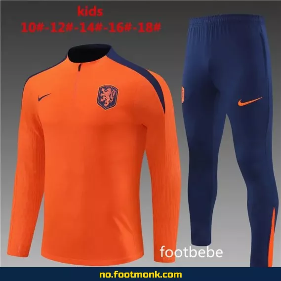 Orange Nederland barn fotballdrakt 2024-2025 – Autentisk fotballtrøye for barn