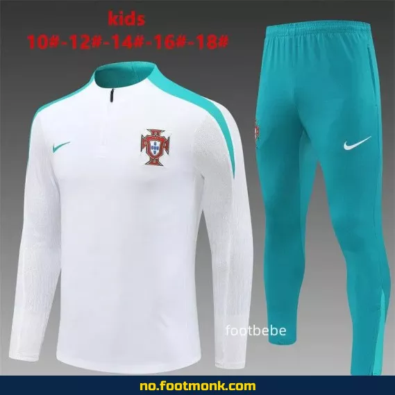 Portugal Fotballdrakt Barn 2024-2025 Hvit – Offisiell Fotballtrøye for Barn