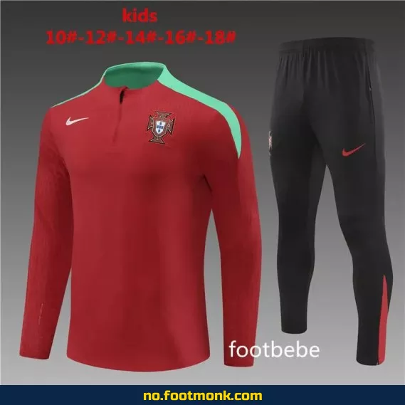 Portugal fotballdrakt for barn 2024-2025 rød – Offisiell drakt, fotballtrøye med trykk