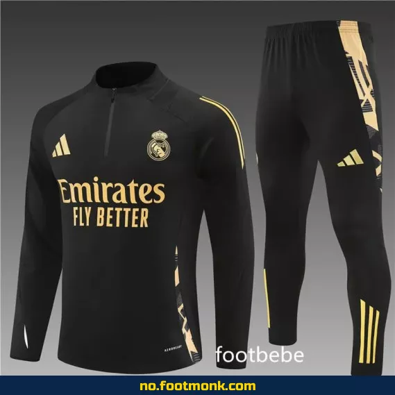 Real Madrid 2024/2025 Fotballdrakt Halvgenser i Svart – Offisiell Fotballtrøye for Voksne og Barn