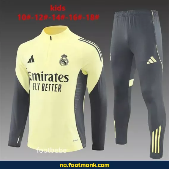 Real Madrid fotballdrakt barn 2025-2026 gul – Offisiell drakt