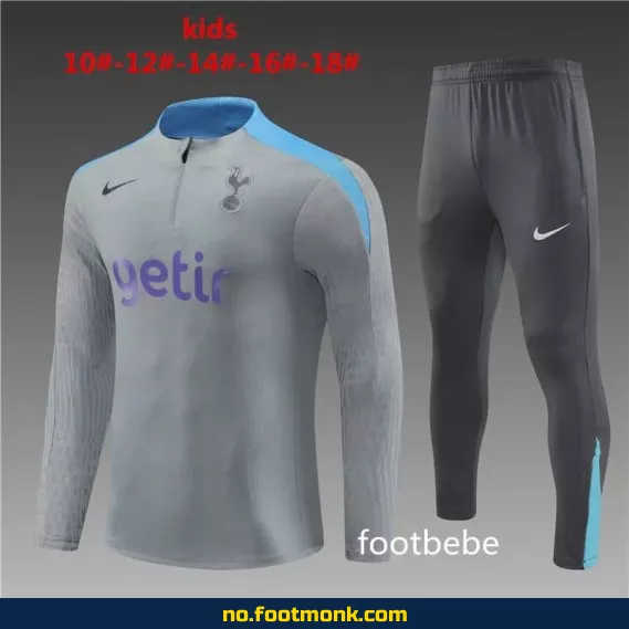 Tottenham fotballdrakt for barn 2024-2025 lys grå – Offisiell drakt
